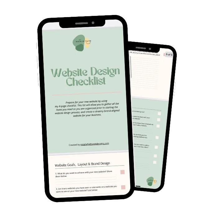 The Webiste Design checklist view on mobile.